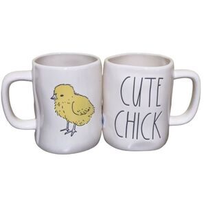 rae dunn cute chick double sided ceramic coffee mug